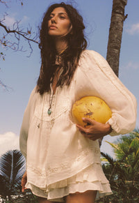 Ines Boho Blouse - Light Sand Cream