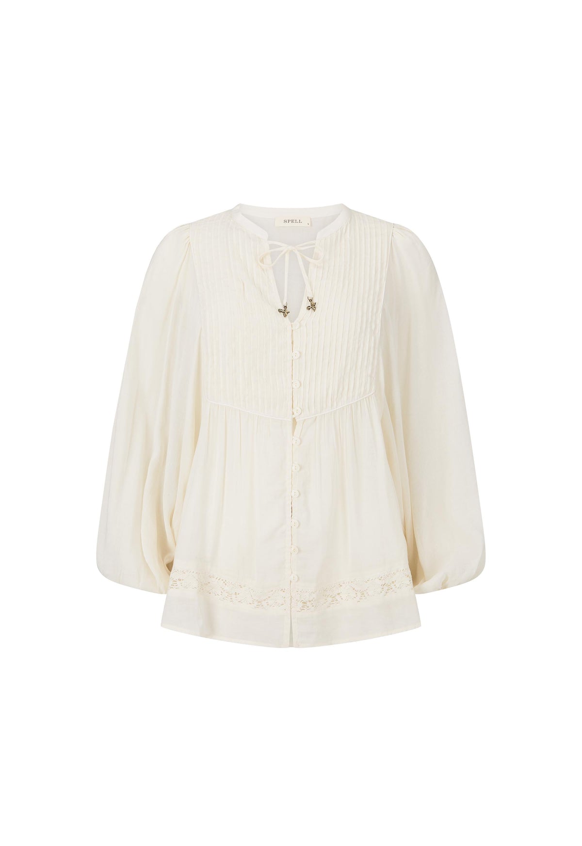 Ines Boho Blouse - Light Sand Cream