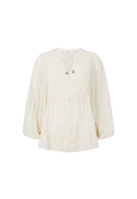 Ines Boho Blouse - Light Sand Cream