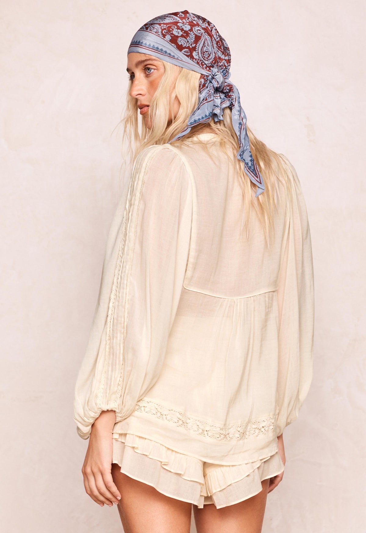 Ines Boho Blouse - Light Sand Cream