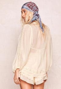 Ines Boho Blouse - Light Sand Cream
