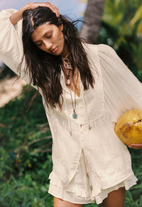 Ines Boho Blouse - Light Sand Cream