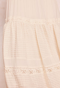 Ines Tiered Maxi Skirt - Light Sand Cream