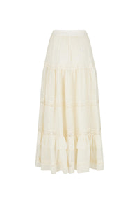 Ines Tiered Maxi Skirt - Light Sand Cream