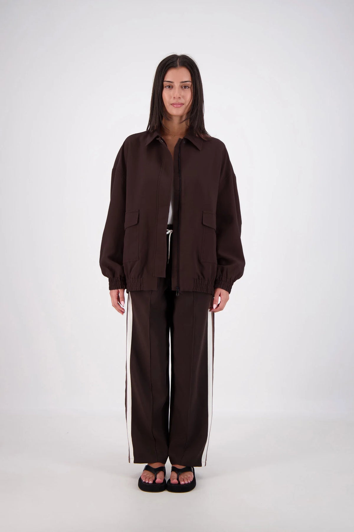 Ischia Bomber Jacket - Dark Brown