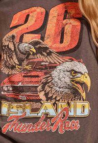 Island Thunder Tee - Charcoal