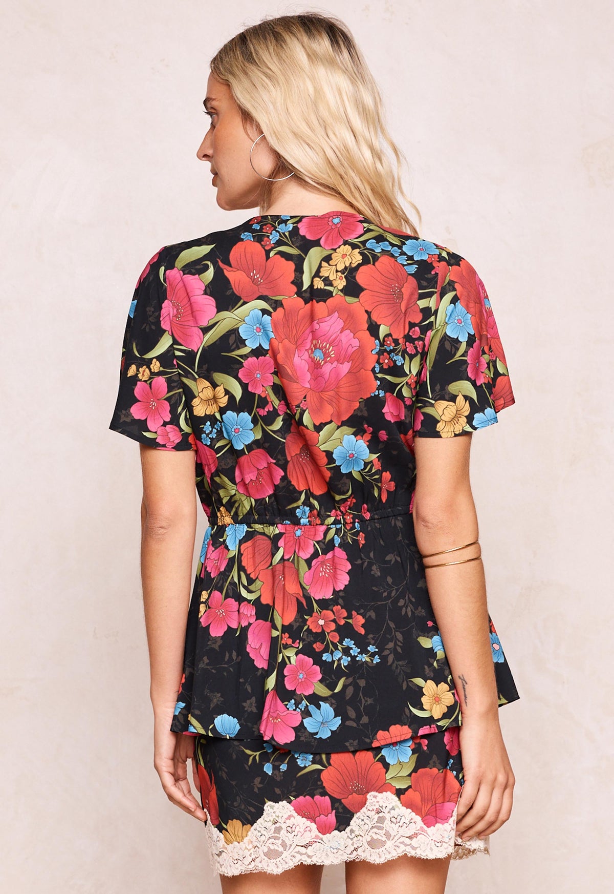 Isola Blouse - Midnight Bloom Black