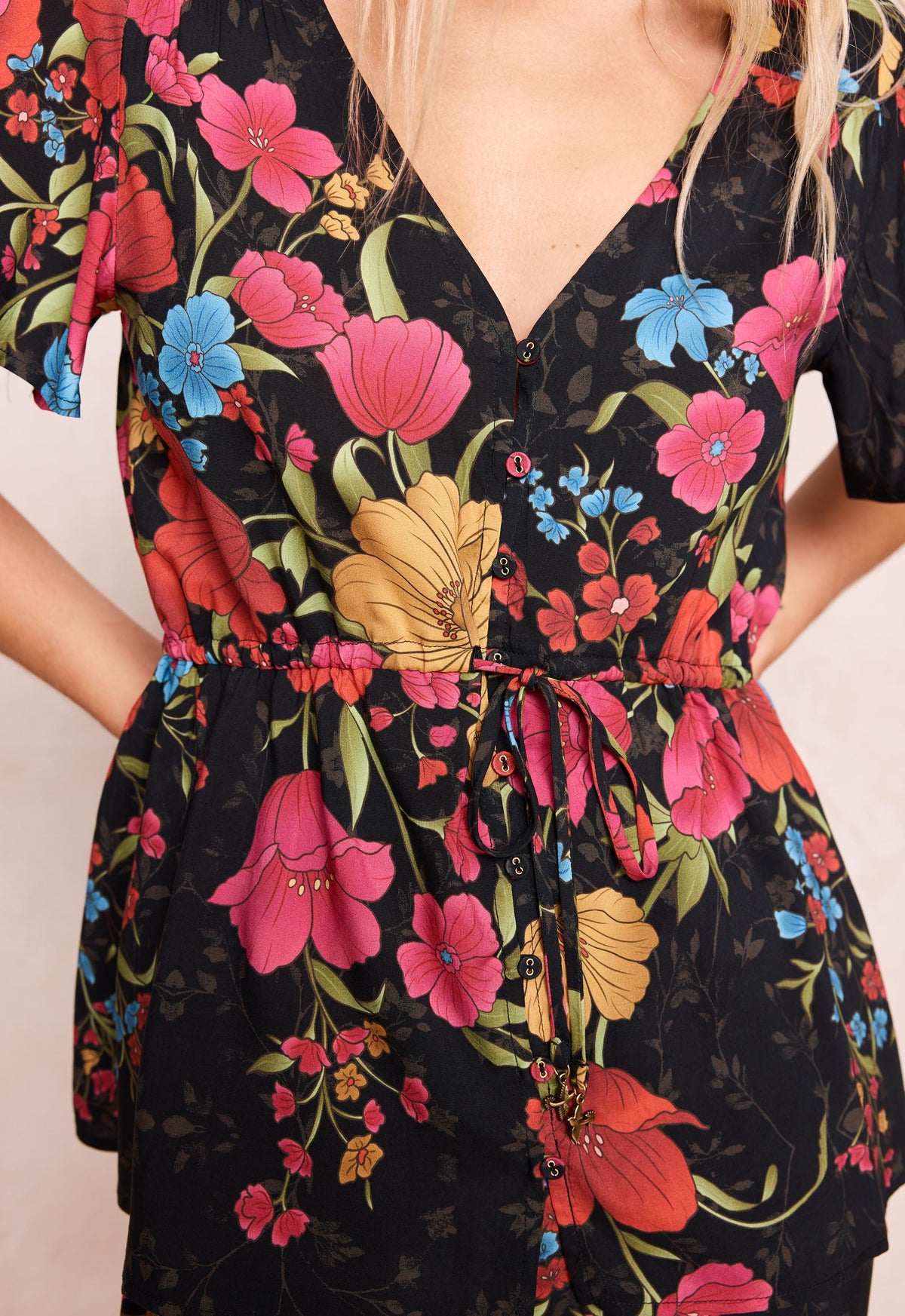 Isola Blouse - Midnight Bloom Black