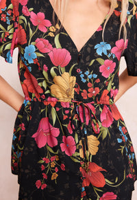 Isola Blouse - Midnight Bloom Black