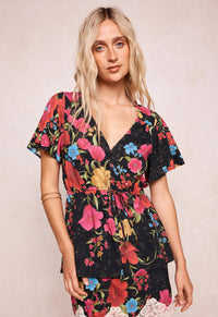 Isola Blouse - Midnight Bloom Black