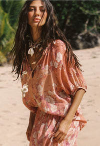 Isola Short Sleeve Blouse - Sunfade Pink
