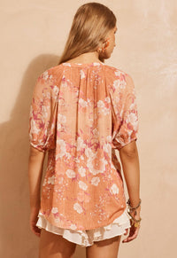 Isola Short Sleeve Blouse - Sunfade Pink