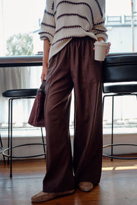 IZZIE PINSTITCH PANT - CHOCOLATE