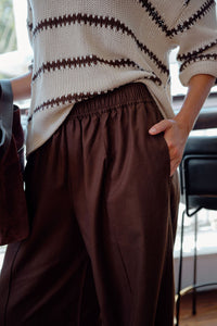IZZIE PINSTITCH PANT - CHOCOLATE