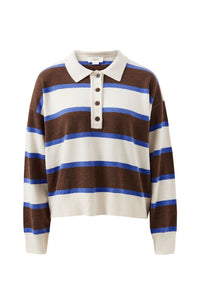 JESSA RUGBY KNIT - CHOCOLATE STRIPE