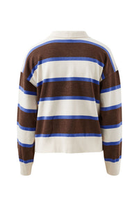 JESSA RUGBY KNIT - CHOCOLATE STRIPE