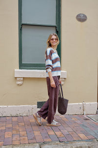 JESSA RUGBY KNIT - CHOCOLATE STRIPE