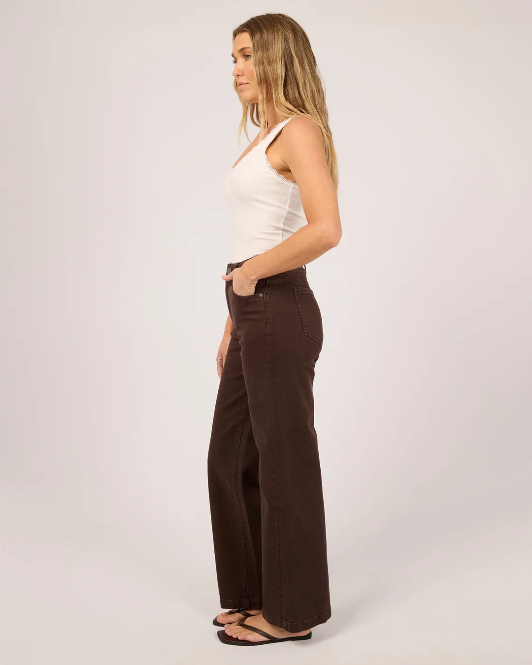 Jacqui Wide Leg - Brown. All About Eve