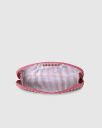 Jayne Stripe Makeup Bag - Green/Bubblegum Pink. Louenhide