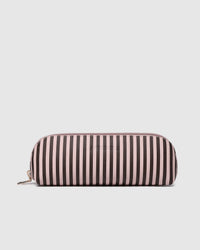 Jayne Stripe Makeup Bag - Pink/Chocolate Stripe. Louenhide