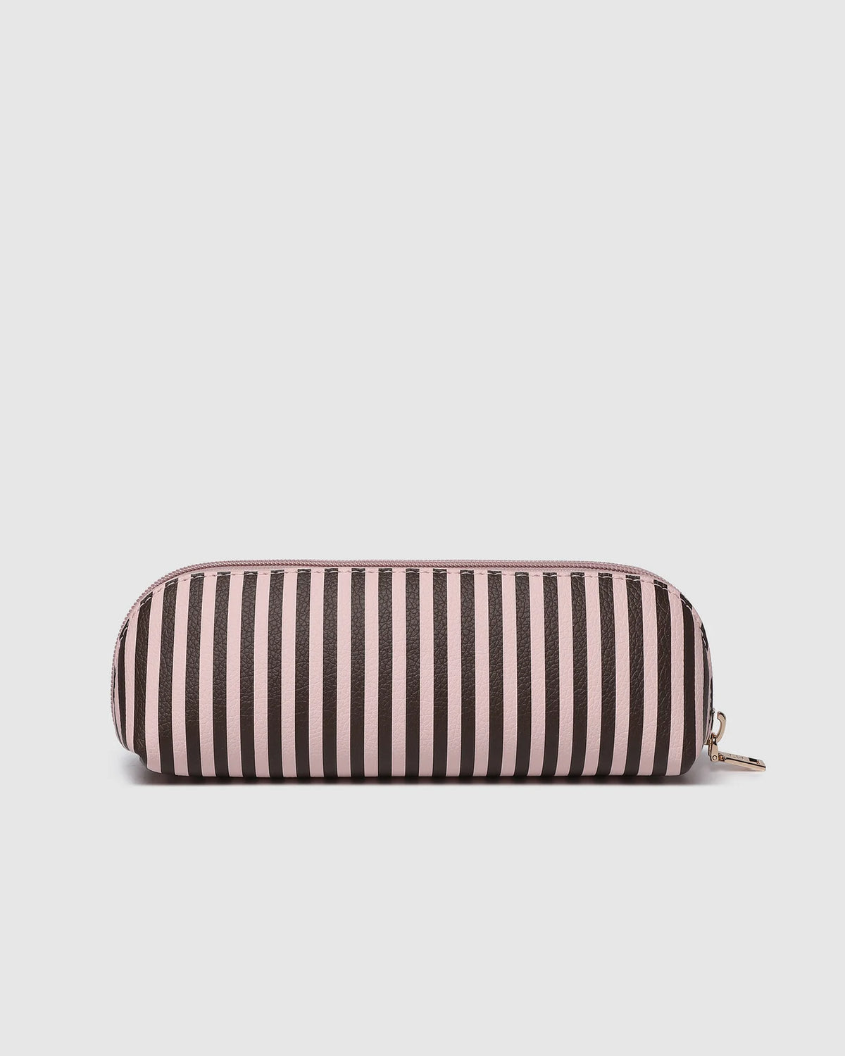 Jayne Stripe Makeup Bag - Pink/Chocolate Stripe. Louenhide