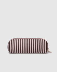 Jayne Stripe Makeup Bag - Pink/Chocolate Stripe. Louenhide