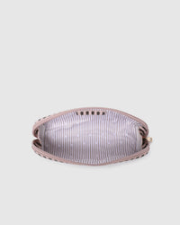 Jayne Stripe Makeup Bag - Pink/Chocolate Stripe. Louenhide