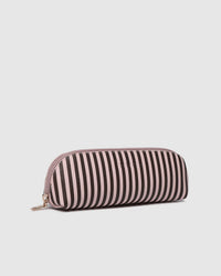 Jayne Stripe Makeup Bag - Pink/Chocolate Stripe. Louenhide