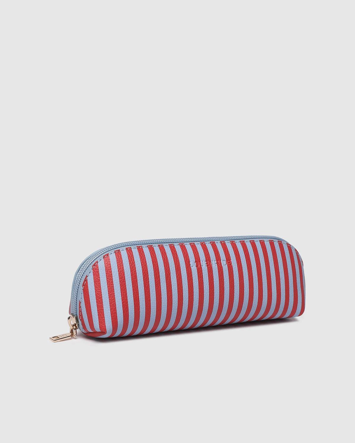 Jayne Stripe Makeup Bag - Red/Sky Blue. Louenhide