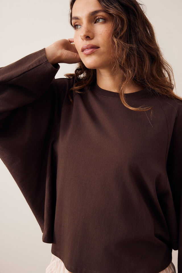 Jordi Slouchy Top - Chocolate. Ceres Life