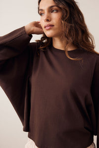 Jordi Slouchy Top - Chocolate. Ceres Life