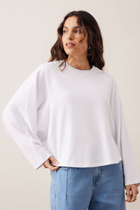 Jordi Slouchy Top - White. Ceres Life