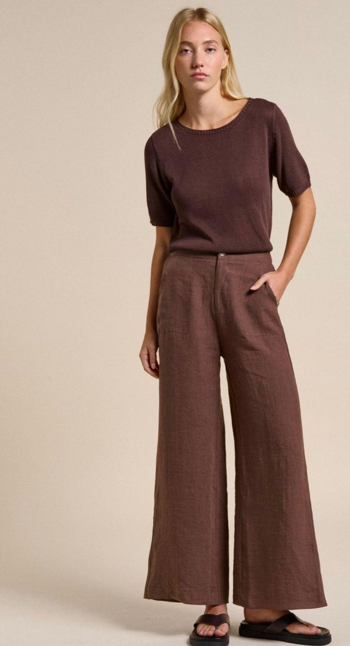 Jude Linen Pants - Chocolate