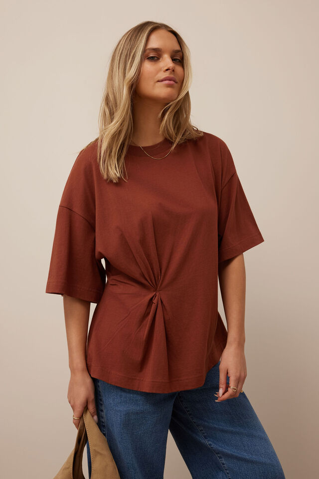 KAIA TWIST TEE - GINGER