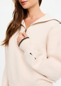 Kairo Half Zip Knit - Cream. The Upside