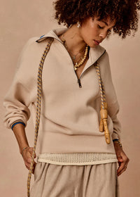 Kairo Half Zip Knit - Cream. The Upside