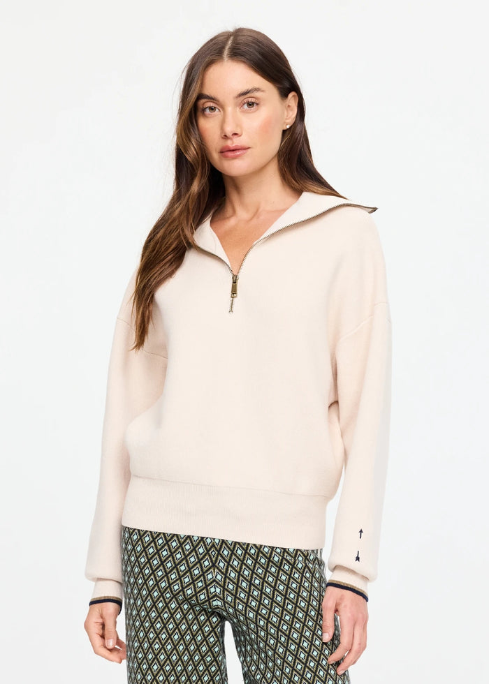 Kairo Half Zip Knit - Cream. The Upside