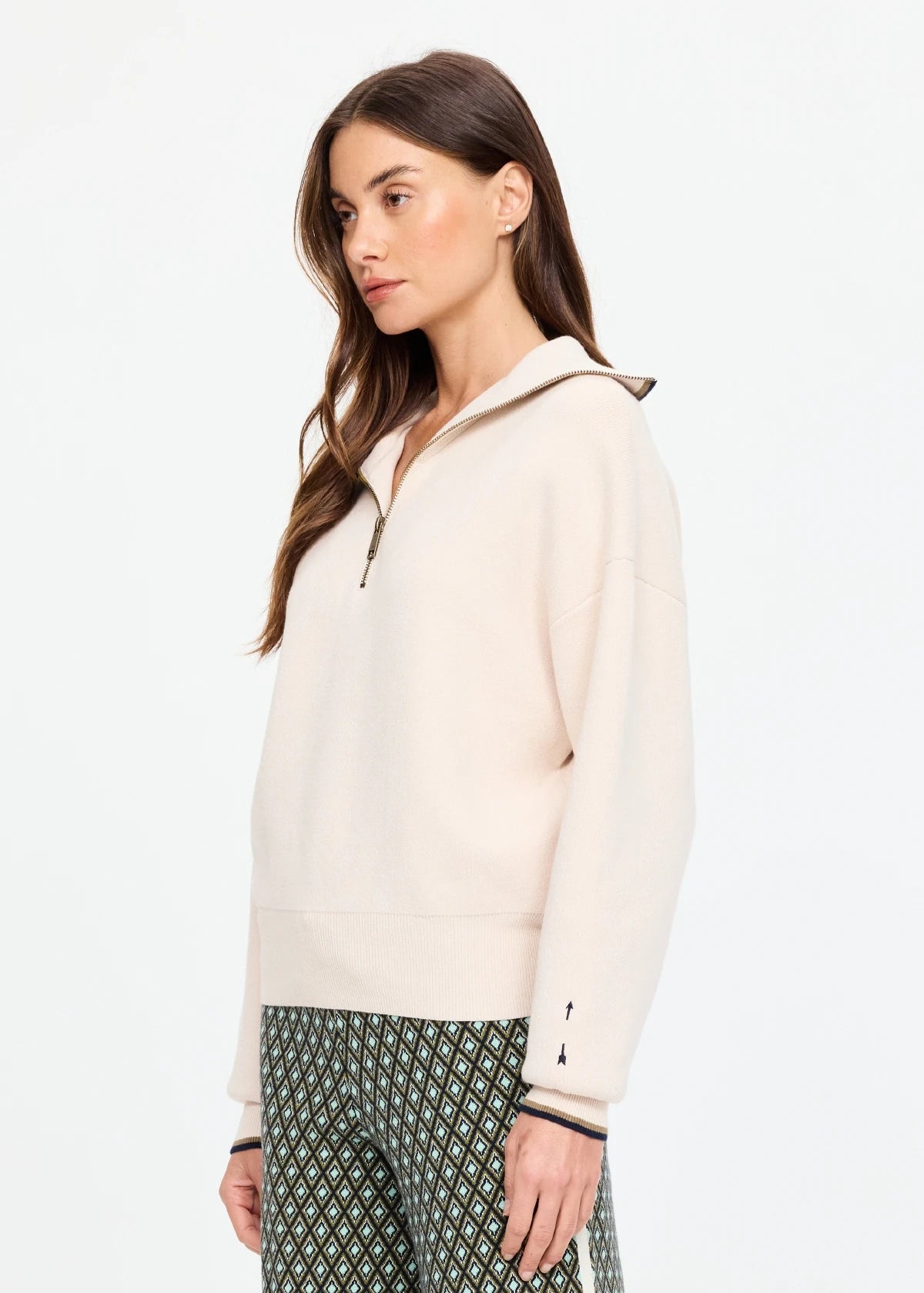 Kairo Half Zip Knit - Cream. The Upside