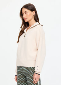 Kairo Half Zip Knit - Cream. The Upside