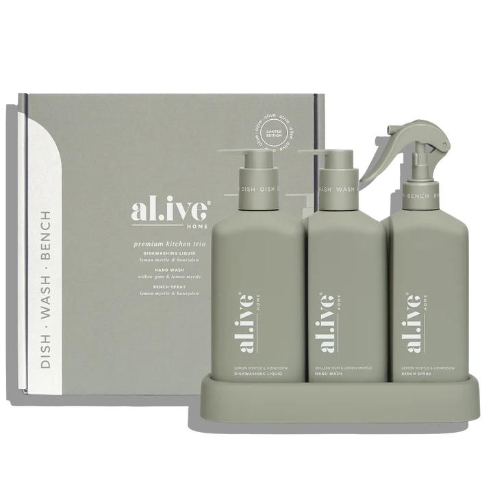 Kitchen Trio - Lemon Myrtle & Honeydew + Willow Gum & Lemon Myrtle. Al.ive Body
