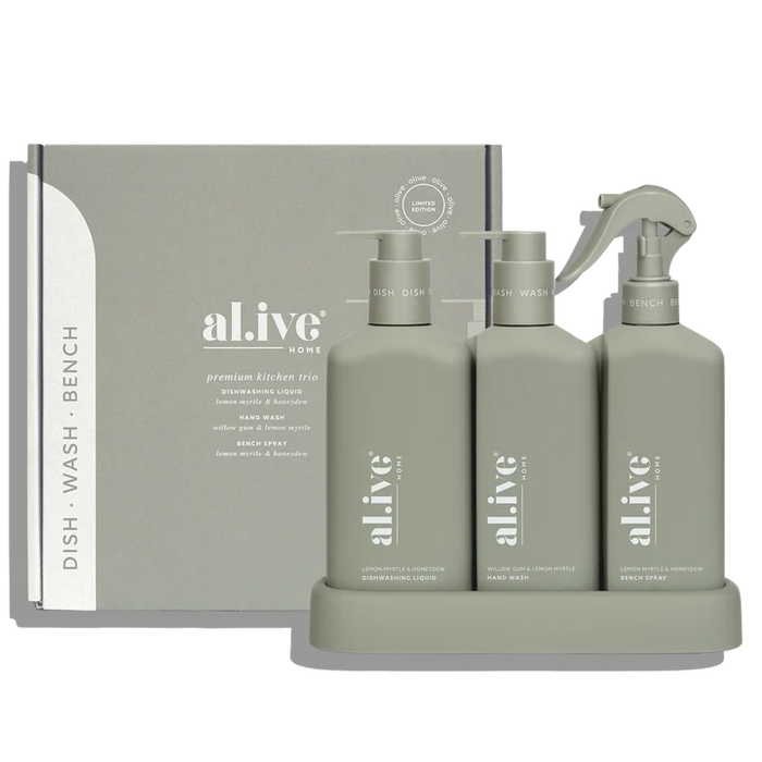 Kitchen Trio - Lemon Myrtle & Honeydew + Willow Gum & Lemon Myrtle. Al.ive Body