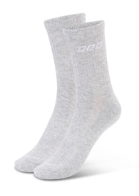 LJ Quarter Crew Socks -  Grey Marl