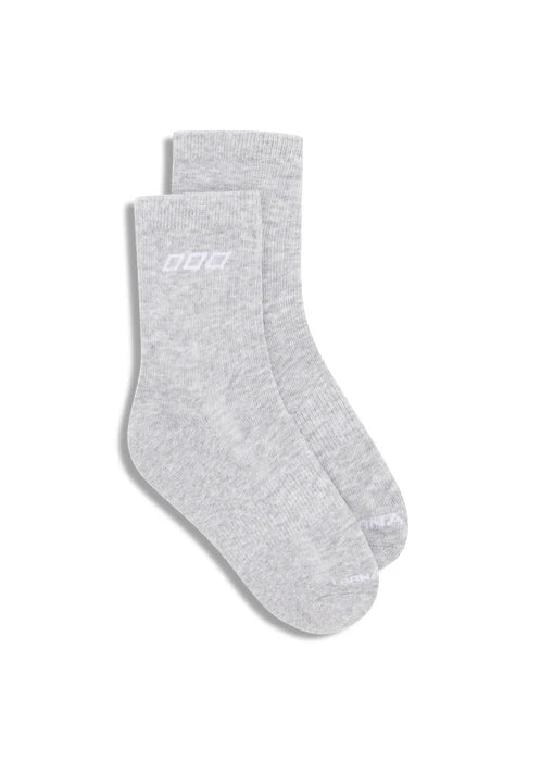 LJ Quarter Crew Socks -  Grey Marl