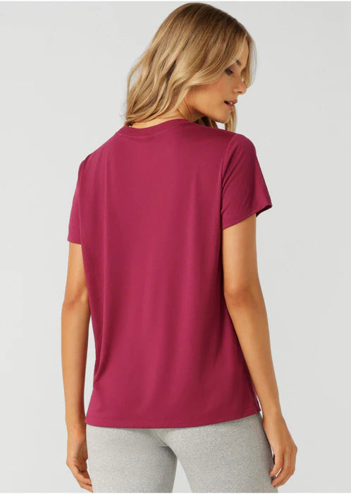 Lotus T-Shirt - Berry Red