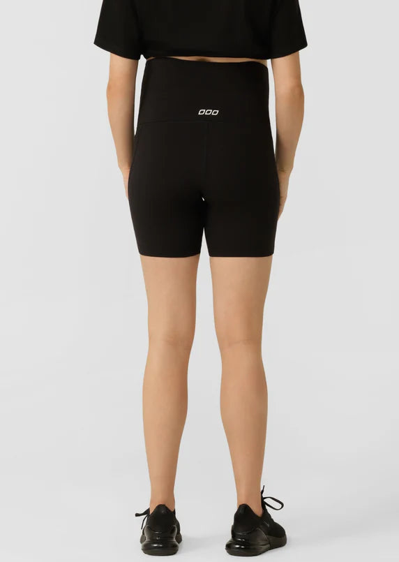 LJ Maternity Phone Pocket Bike Shorts - Recycled Black