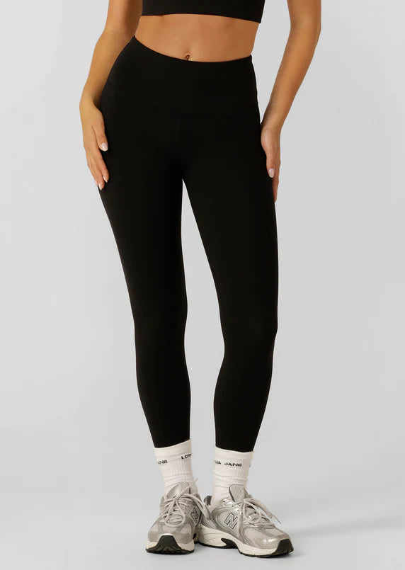 Lotus Phone Pocket Ankle Biter Leggings - Recycled Black