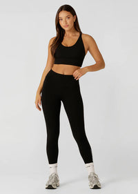 Lotus Phone Pocket Ankle Biter Leggings - Recycled Black