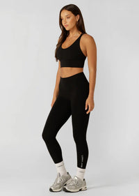 Lotus Phone Pocket Ankle Biter Leggings - Recycled Black