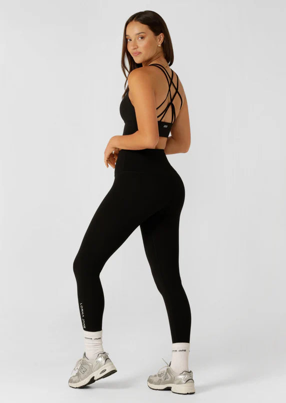 Lotus Phone Pocket Ankle Biter Leggings - Recycled Black