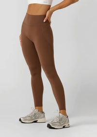 Amy No Ride Phone Pocket Full Length Leggings - Chocolate